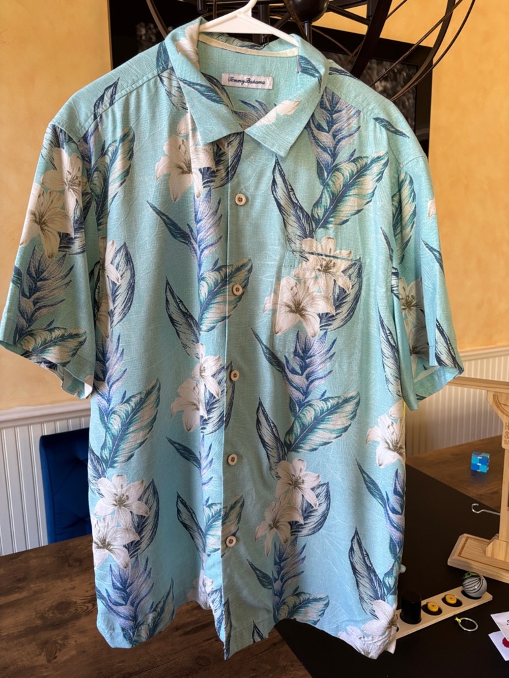 Tommy Bahama Aqua Floral Button-Down Camp Shirt